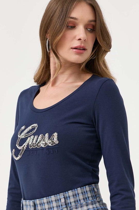 Tričko s dlhým rukávom Guess tmavomodrá W3YI37.J1314