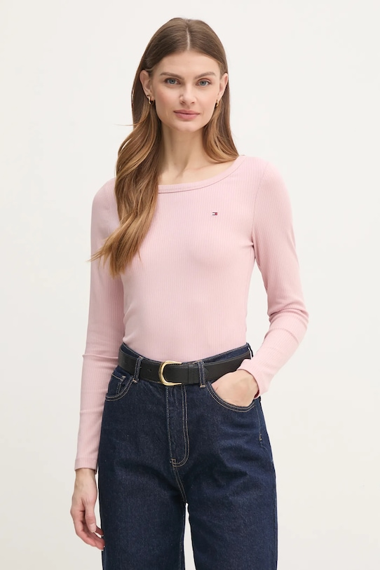 Лонгслів Tommy Hilfiger рожевий WW0WW38869