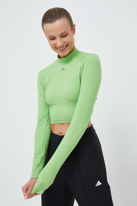 adidas Performance mânecă lungă de antrenament HIIT uni verde IM2656