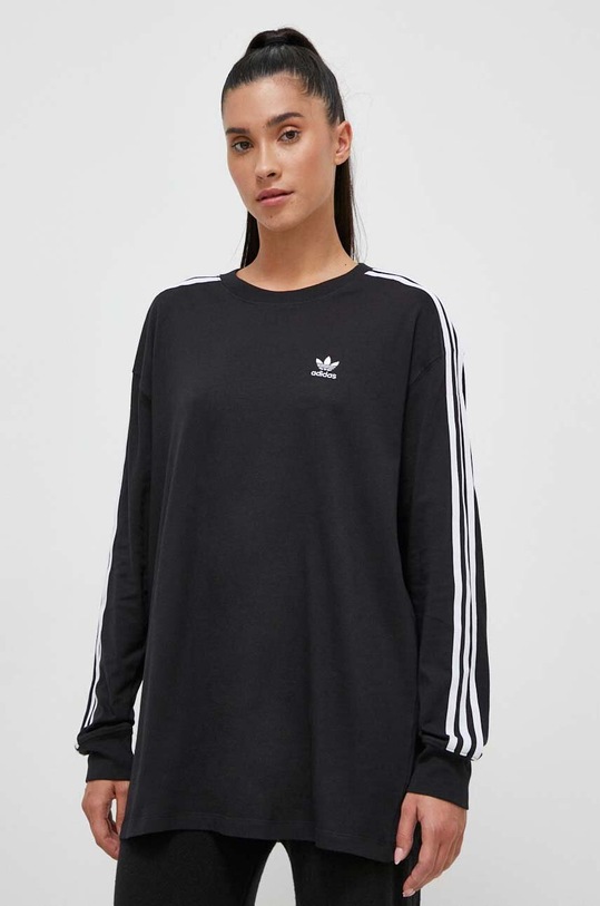 Bavlnené tričko s dlhým rukávom adidas Originals čierna IK4053