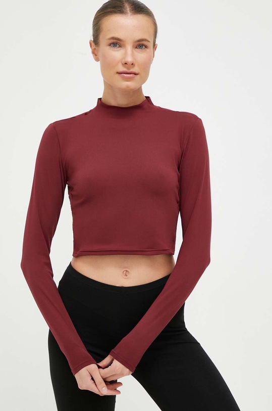 adidas Performance hosszú ujjú felső jógázáshoz Studio burgundia IL3954