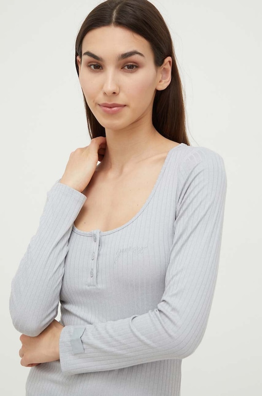 Tričko s dlouhým rukávem Guess SAMANTHA O3BP01.KBXB2 šedá AW24