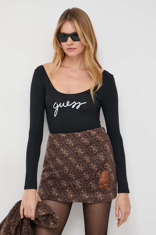 Guess body CARRIE z elastanem czarny O3BM03.KBBU1