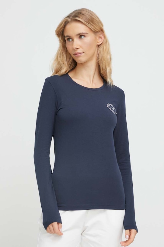 Лонгслив лаунж Emporio Armani Underwear с эластаном тёмно-синий 163229.3F223