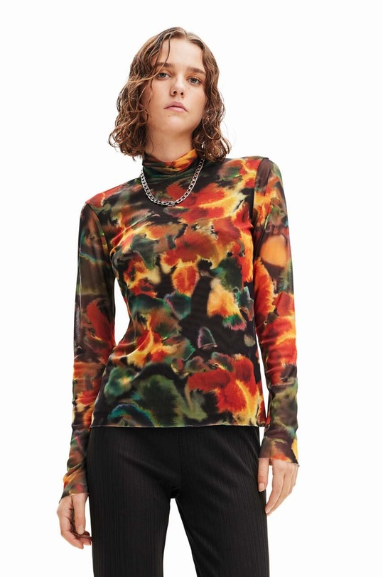 Longsleeve Desigual με ελαστάν πολύχρωμο 23WWTK53