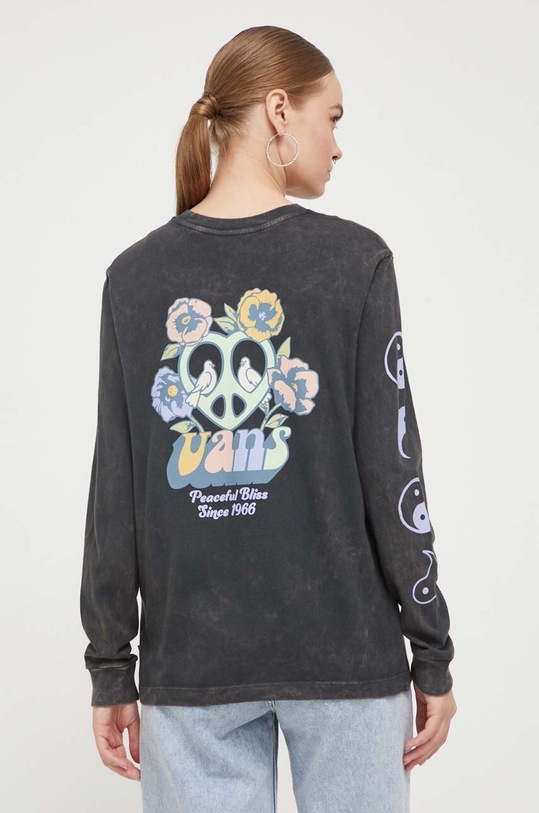 Vans longsleeve din bumbac VN000AD1BLK1 gri SS24