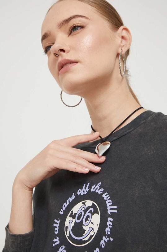 Îmbrăcăminte Vans longsleeve din bumbac VN000AD1BLK1 gri