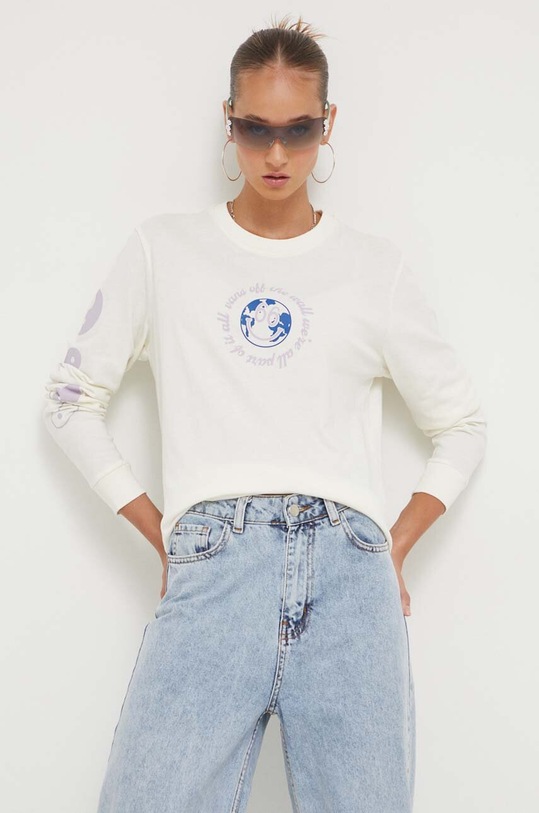 Odzież Vans longsleeve bawełniany VN000AD1FS81 beżowy