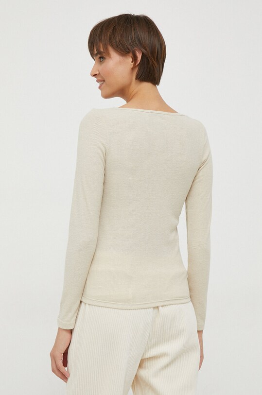Odzież Pepe Jeans longsleeve z domieszką lnu Colby PL505692.847 beżowy