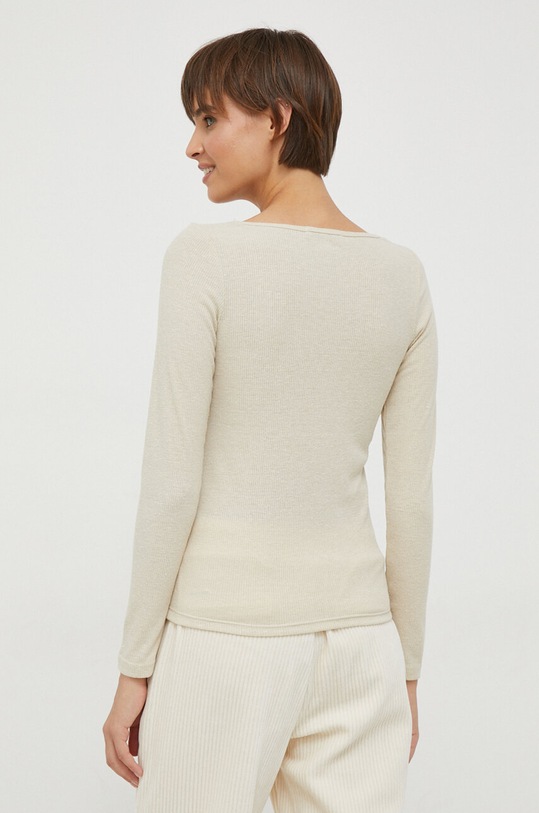 Oblečenie Tričko s dlhým rukávom s prímesou ľanu Pepe Jeans Colby PL505692.847 béžová