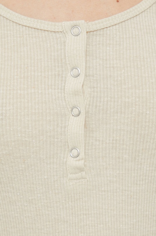 Tričko s dlhým rukávom s prímesou ľanu Pepe Jeans Colby PL505692.847 béžová