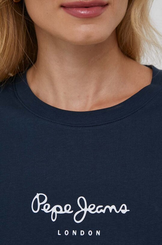 Bavlnené tričko s dlhým rukávom Pepe Jeans Wendys PL505708.594 tmavomodrá