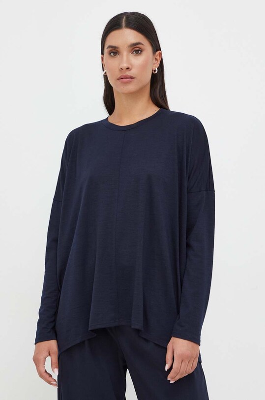 Max Mara Leisure longsleeve wełniany 2339460336600 granatowy AW23