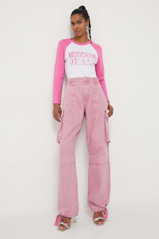 Moschino Jeans pamut hosszúujjú 1203.8262 rózsaszín AW23