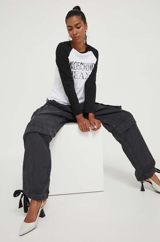 Moschino Jeans top a maniche lunghe in cotone 1203.8262 nero AW23