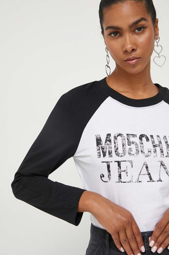 Moschino Jeans top a maniche lunghe in cotone nero 1203.8262