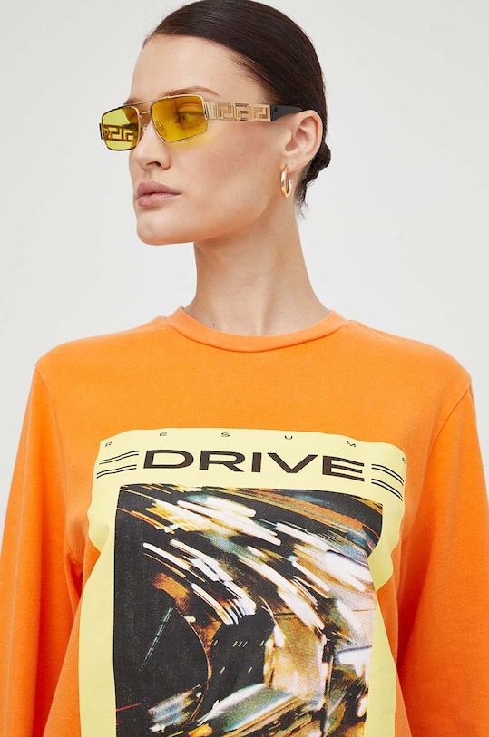 Βαμβακερή μπλούζα με μακριά μανίκια Résumé πορτοκαλί 18771067