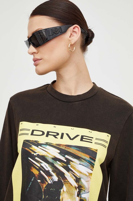 Résumé top a maniche lunghe in cotone nero 18771067