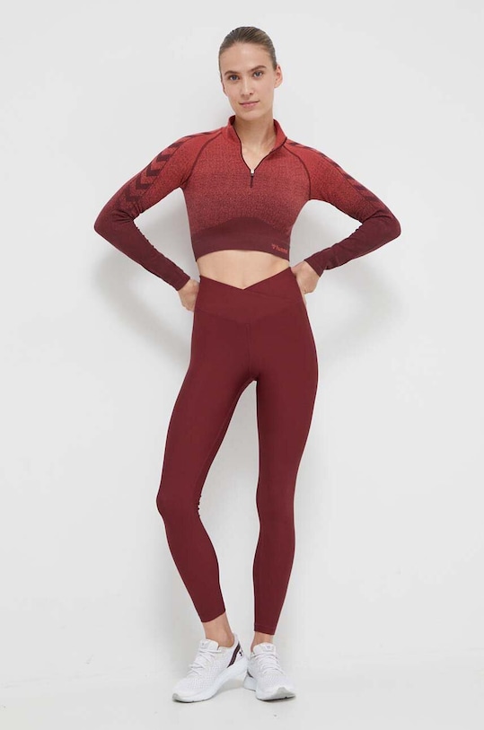 Majica z dolgimi rokavi za vadbo Hummel Fade 221835 rdeča AW23