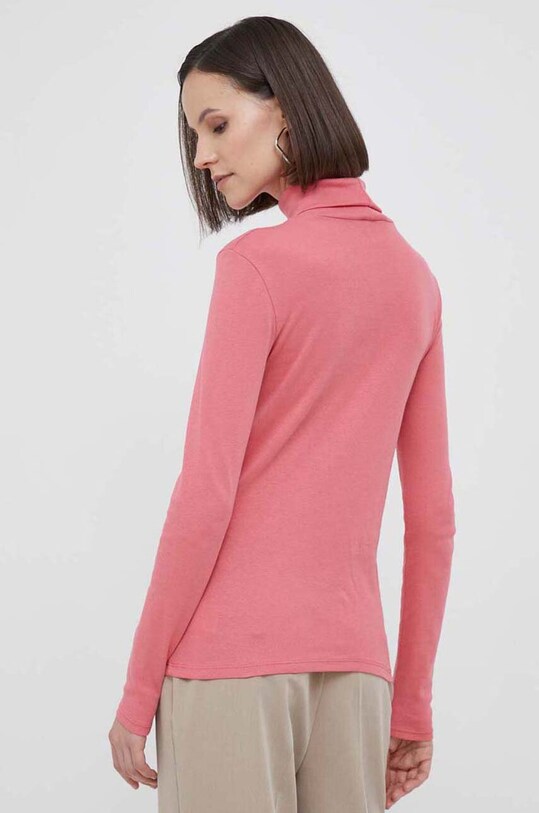United Colors of Benetton longsleeve bawełniany 3GA2E2224.11F różowy AW23