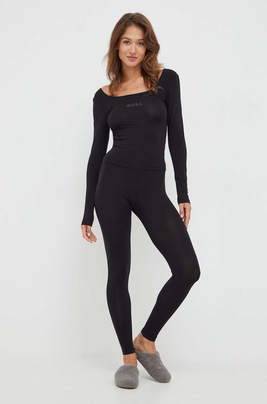 BOSS longsleeve lounge 50500290 czarny AW23