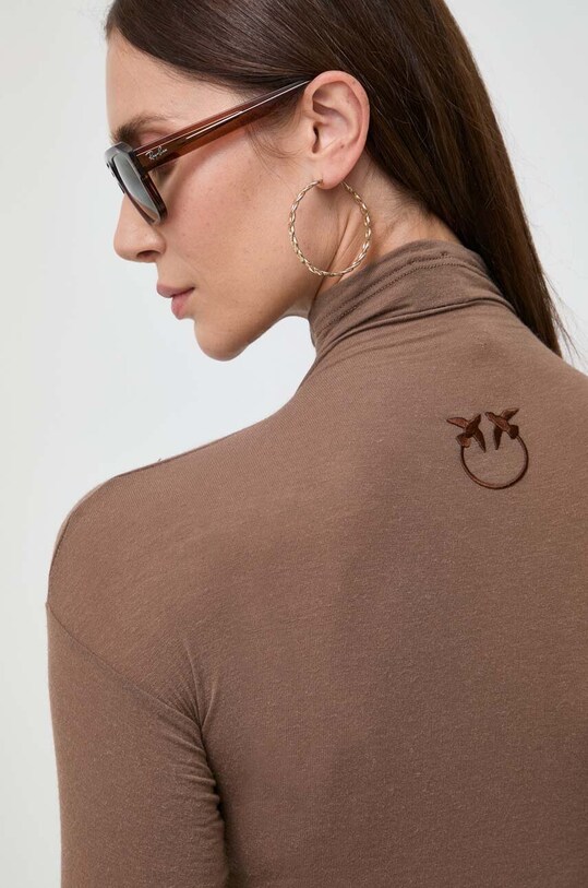 Pinko longsleeve z domieszką kaszmiru 102328.A17S brązowy