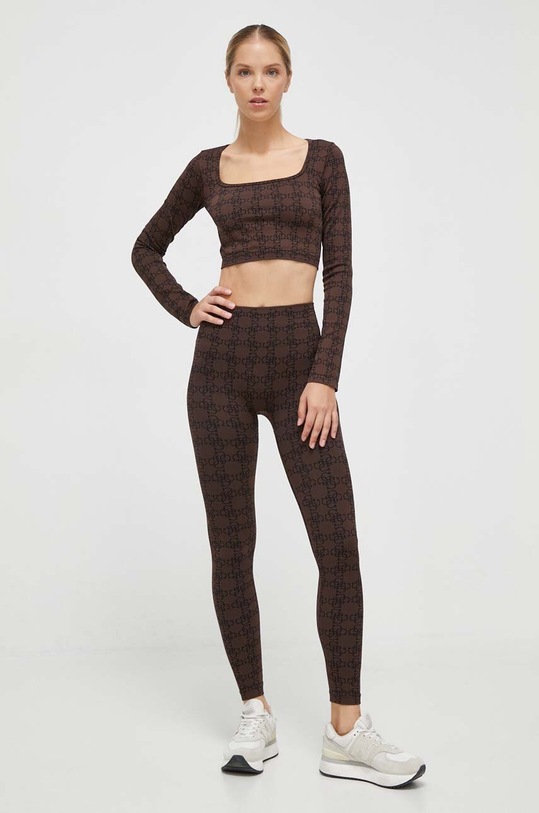 Majica dugih rukava Guess V3BP05.ZZ04N smeđa AW23