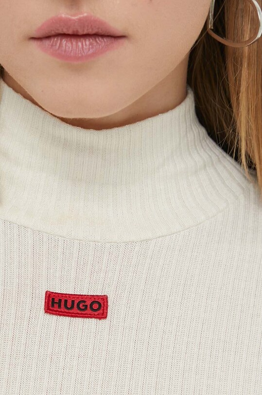 HUGO longsleeve 50500495 beżowy