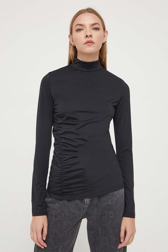 HUGO longsleeve wzorzyste czarny 50502423