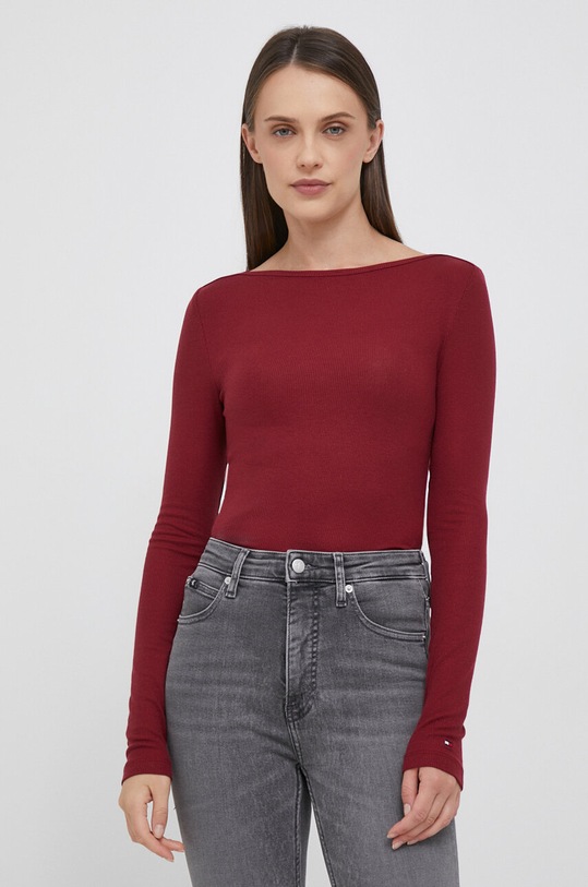 Longsleeve Tommy Hilfiger μπορντό WW0WW39788