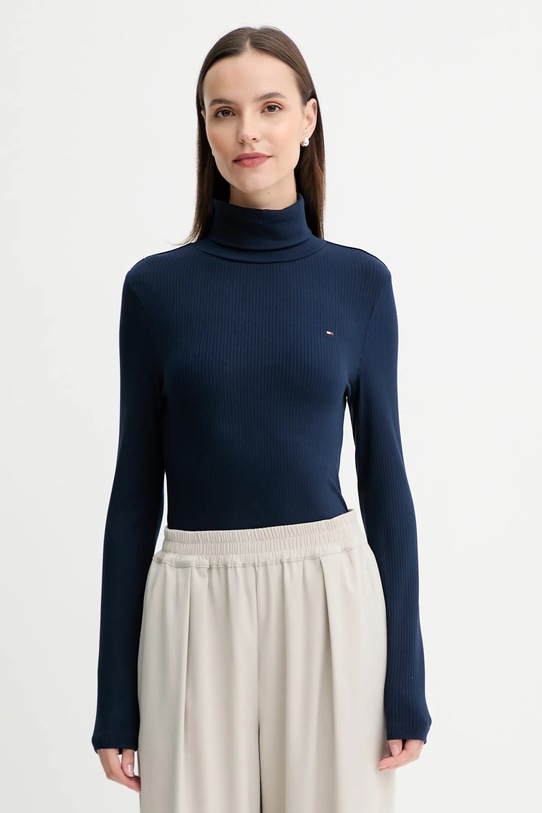 Лонгслив Tommy Hilfiger slim тёмно-синий WW0WW39826