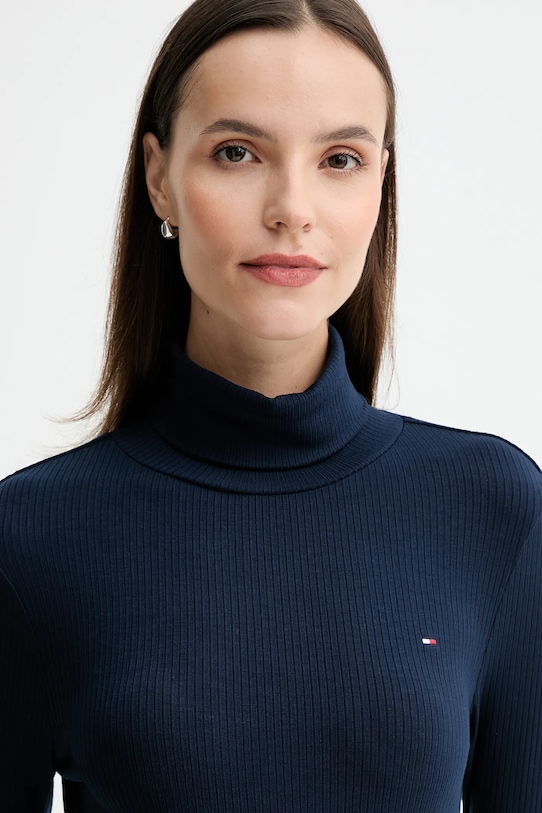 Tričko s dlouhým rukávem Tommy Hilfiger námořnická modř WW0WW39826