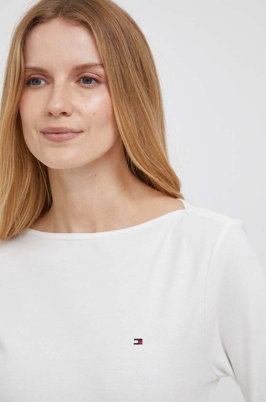 Odzież Tommy Hilfiger longsleeve bawełniany WW0WW40829 biały