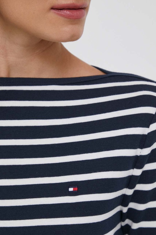Pamučna majica dugih rukava Tommy Hilfiger WW0WW40829 mornarsko plava
