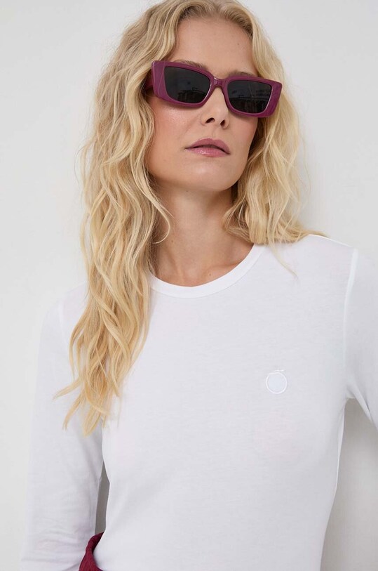 Trussardi longsleeve z elastanem beżowy 56T00587.1T005652