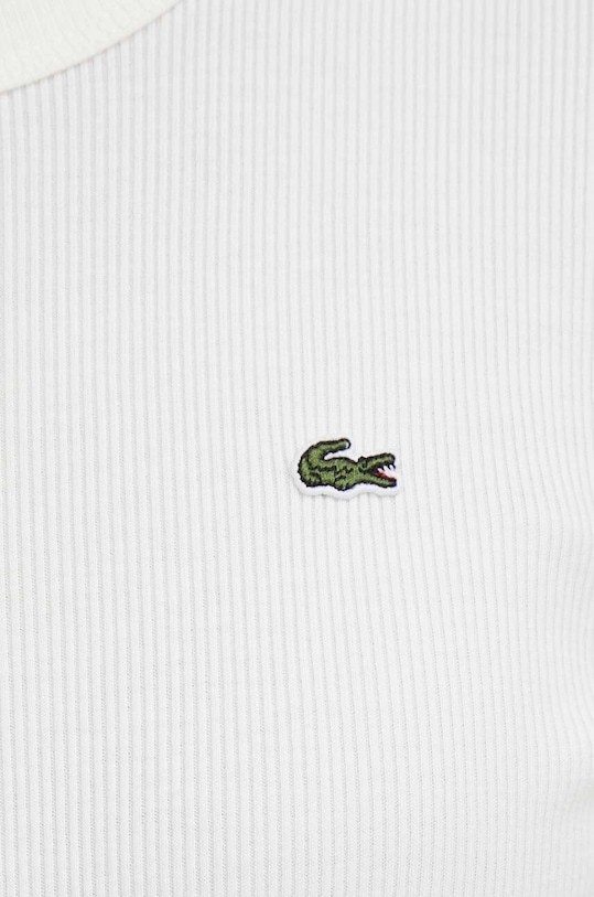 Bavlnené tričko s dlhým rukávom Lacoste TF1692 biela