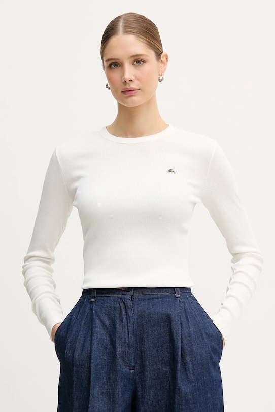 Lacoste longsleeve bawełniany beżowy TF1692