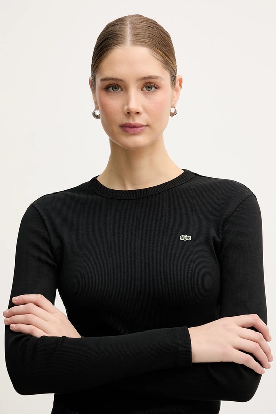 Lacoste longsleeve bawełniany czarny TF1692