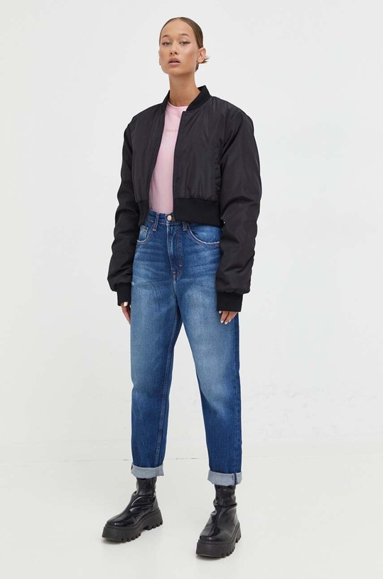 Βαμβακερή μπλούζα με μακριά μανίκια Tommy Jeans DW0DW16439 ροζ AW23