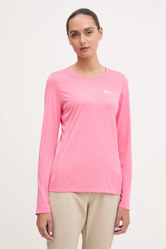 Sportovní tričko s dlouhým rukávem Jack Wolfskin Sky Thermal slim růžová 1808961