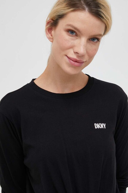 Одяг Бавовняний лонгслів Dkny DP3T9061 чорний