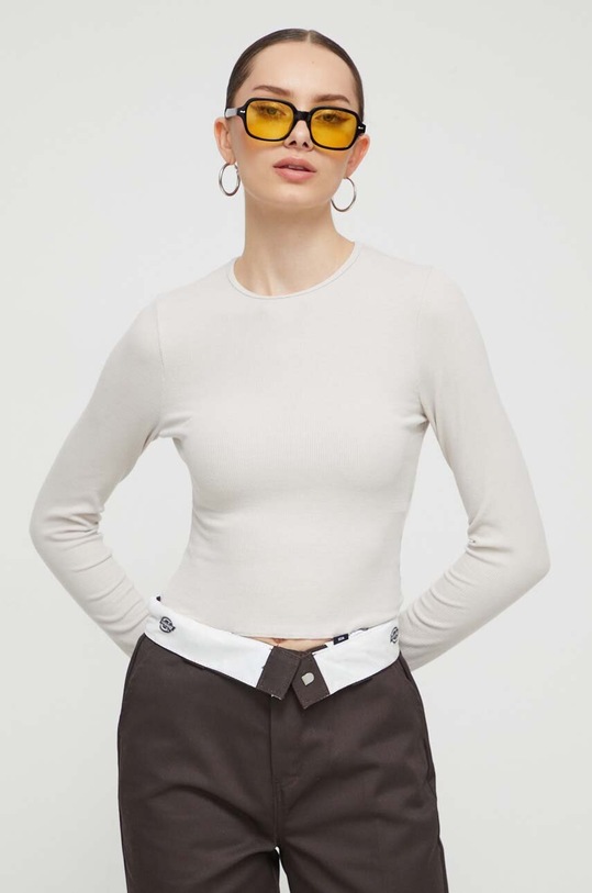 Longsleeve Abercrombie & Fitch μπεζ KI139.3436.415