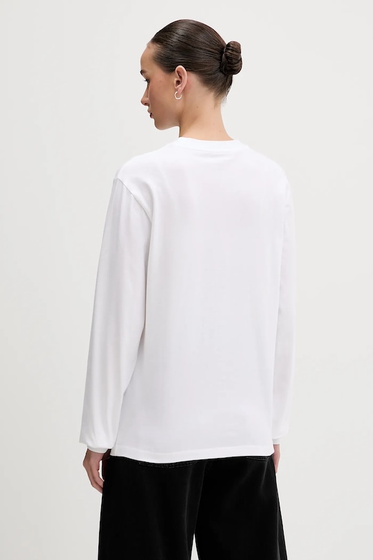 Odzież Carhartt WIP longsleeve bawełniany I032216.02XX biały