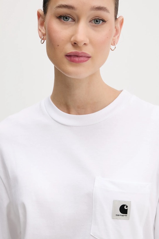 Carhartt WIP longsleeve bawełniany biały I032216.02XX