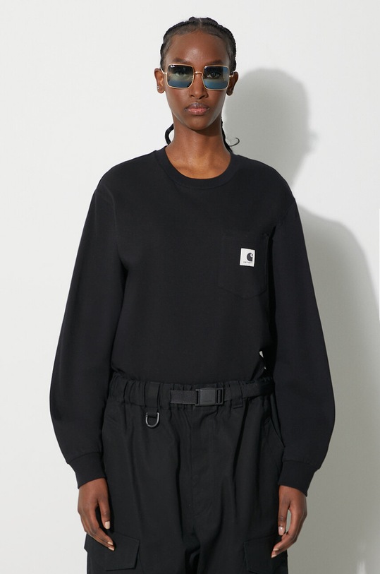 Carhartt WIP longsleeve bawełniany bawełna czarny I032216.89XX