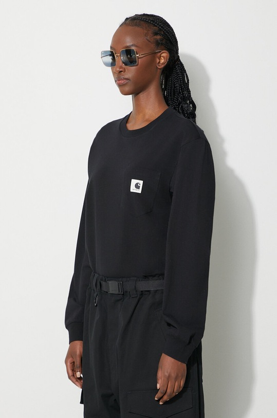 Carhartt WIP longsleeve bawełniany czarny I032216.89XX
