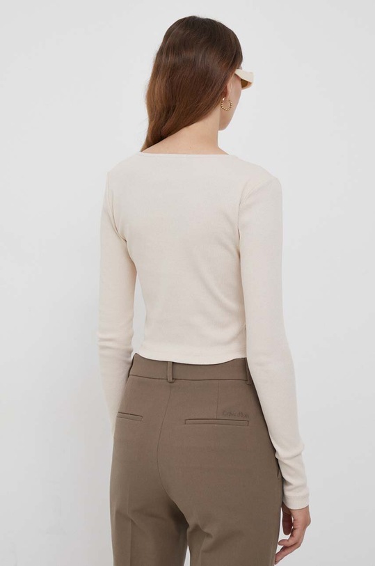 Oblečenie Tričko s dlhým rukávom Calvin Klein Jeans J20J222025 béžová