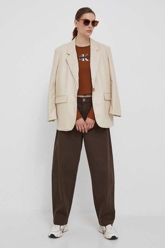 Calvin Klein Jeans pamut hosszúujjú J20J222717 barna AW23