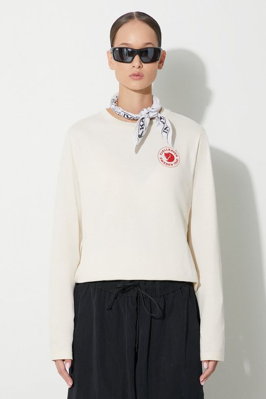 Fjallraven cotton longsleeve top 1960 Logo regular beige F86989.113
