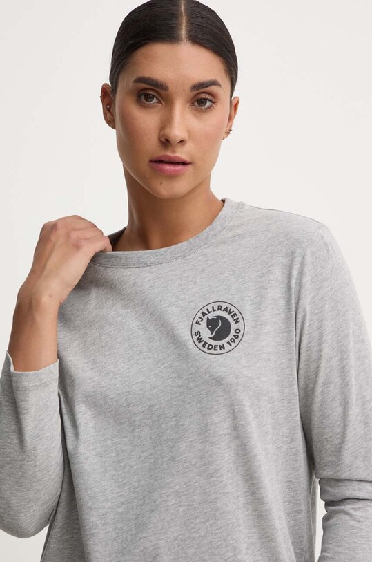 Βαμβακερή μπλούζα με μακριά μανίκια Fjallraven 1960 Logo γκρί F86989.020.999